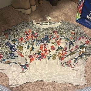 Anthropologie floral blouse with tank liner